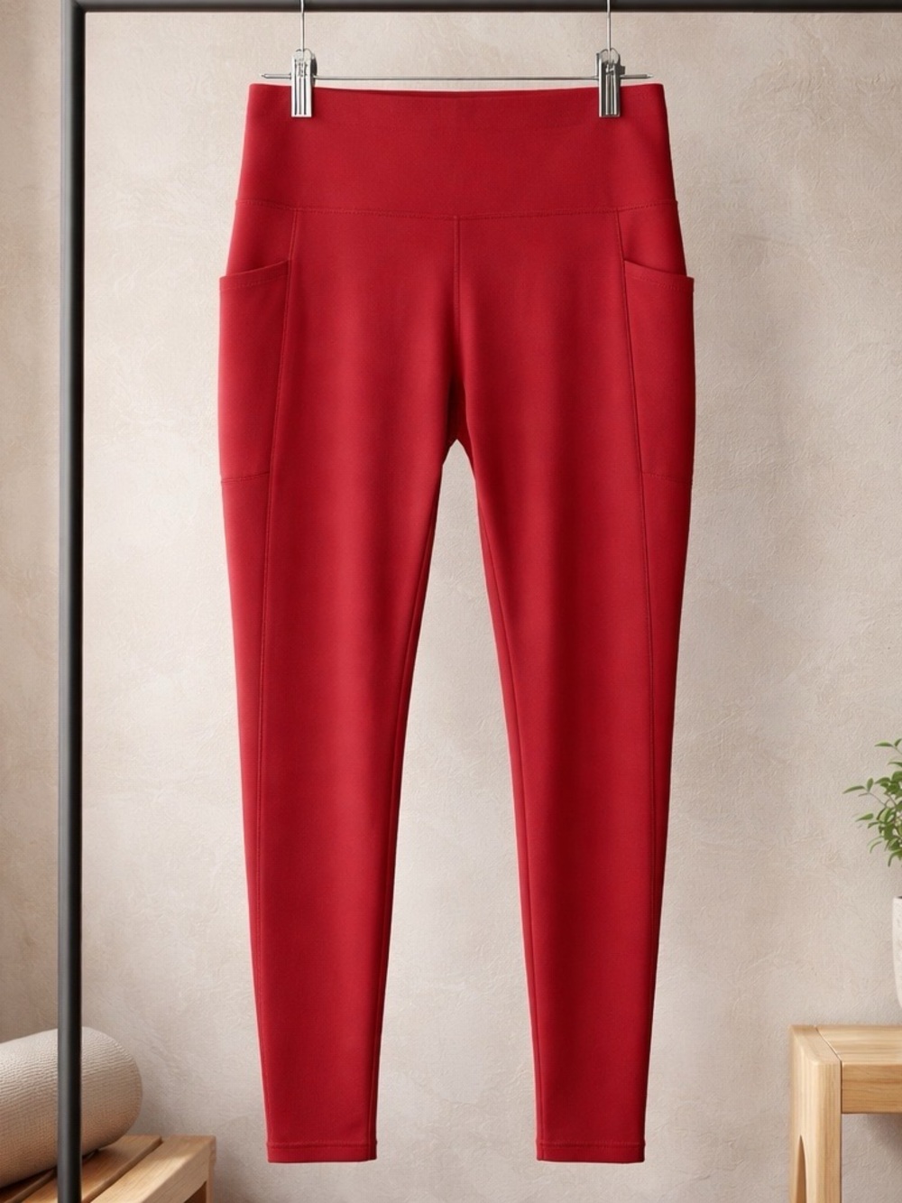 Athleta Crimson High-Rise Leggings with Side Pockets